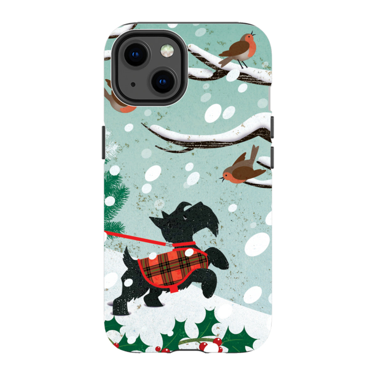 iPhone Tough Case - Scottie in Snow By Liane Payne