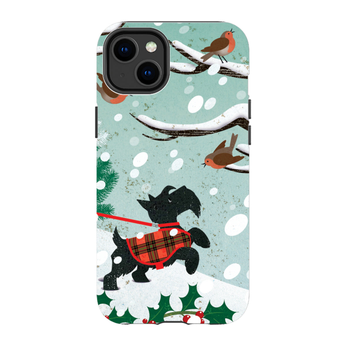 iPhone Tough Case - Scottie in Snow By Liane Payne