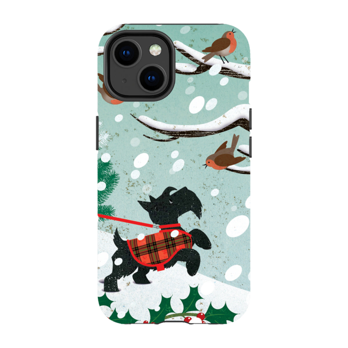 iPhone Tough Case - Scottie in Snow By Liane Payne