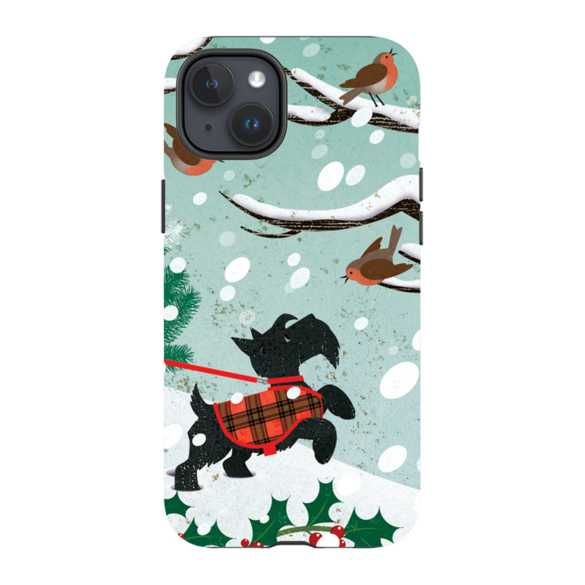 iPhone Tough Case - Scottie in Snow By Liane Payne