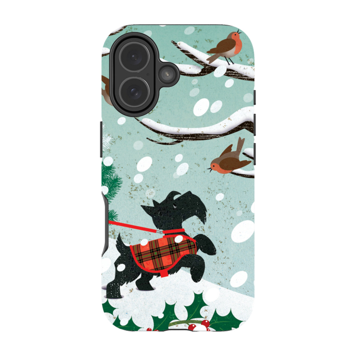 iPhone Tough Case - Scottie in Snow By Liane Payne