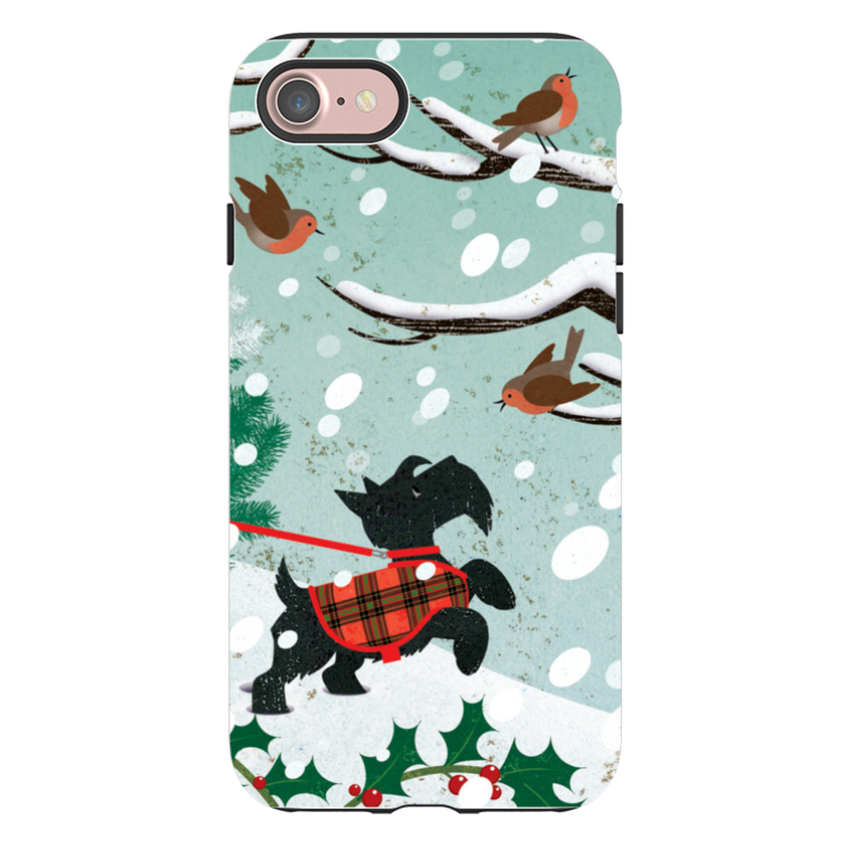 iPhone Tough Case - Scottie in Snow By Liane Payne