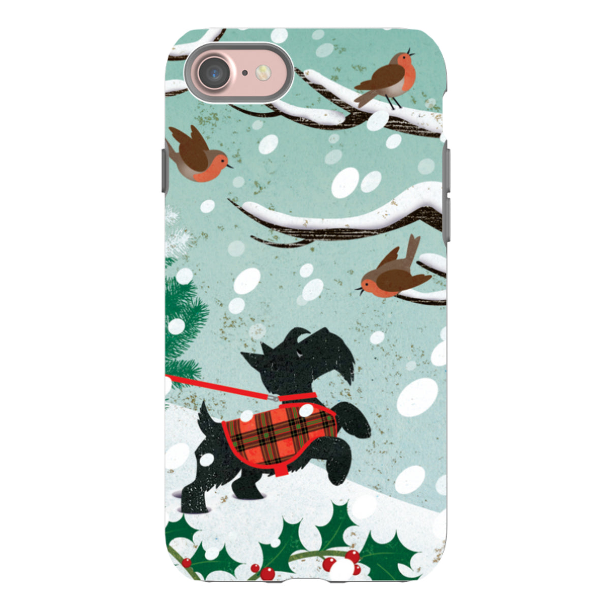 iPhone Tough Case - Scottie in Snow By Liane Payne