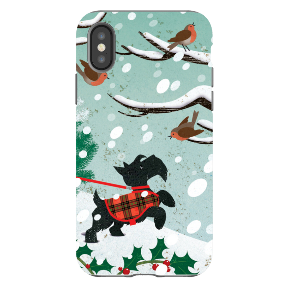iPhone Tough Case - Scottie in Snow By Liane Payne