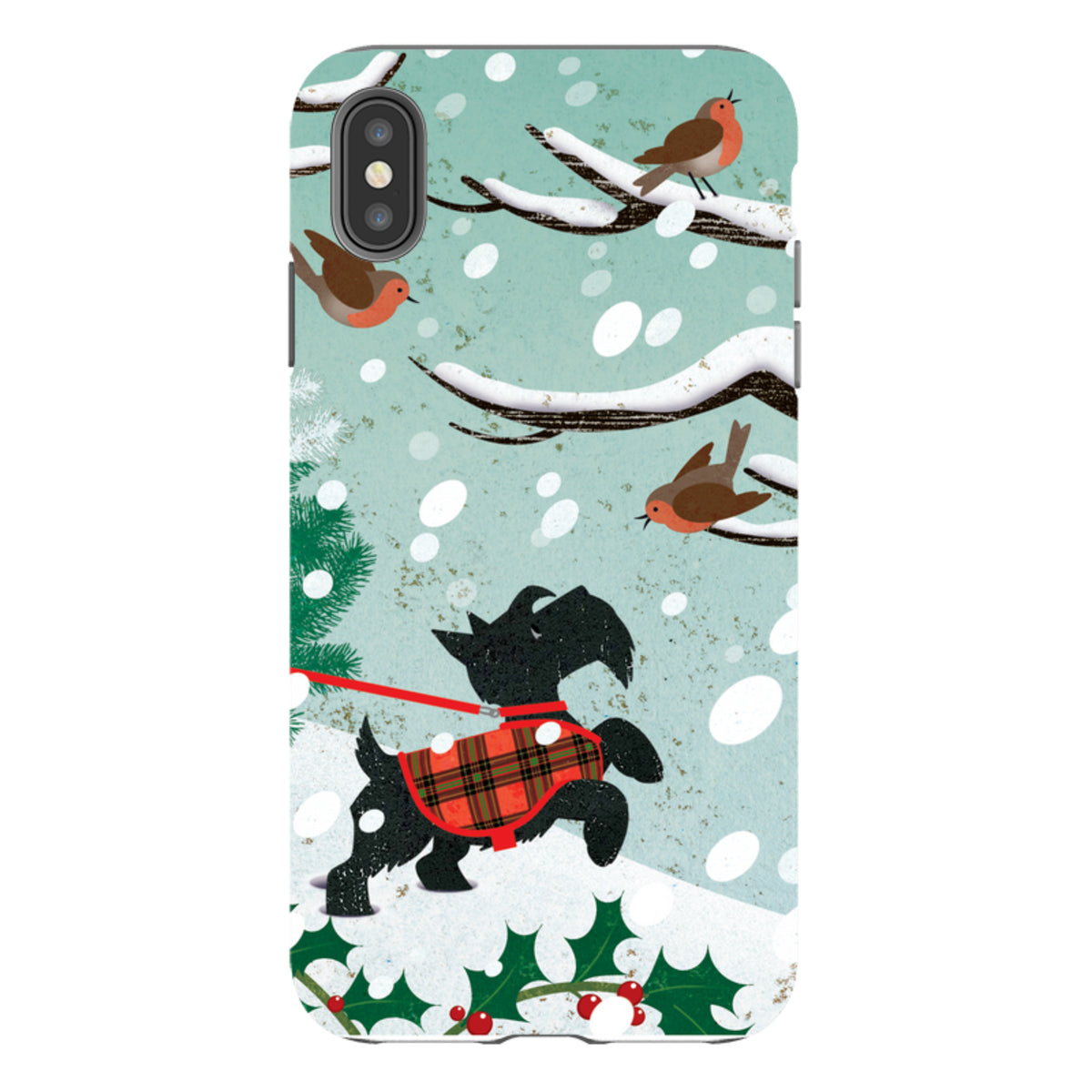iPhone Tough Case - Scottie in Snow By Liane Payne
