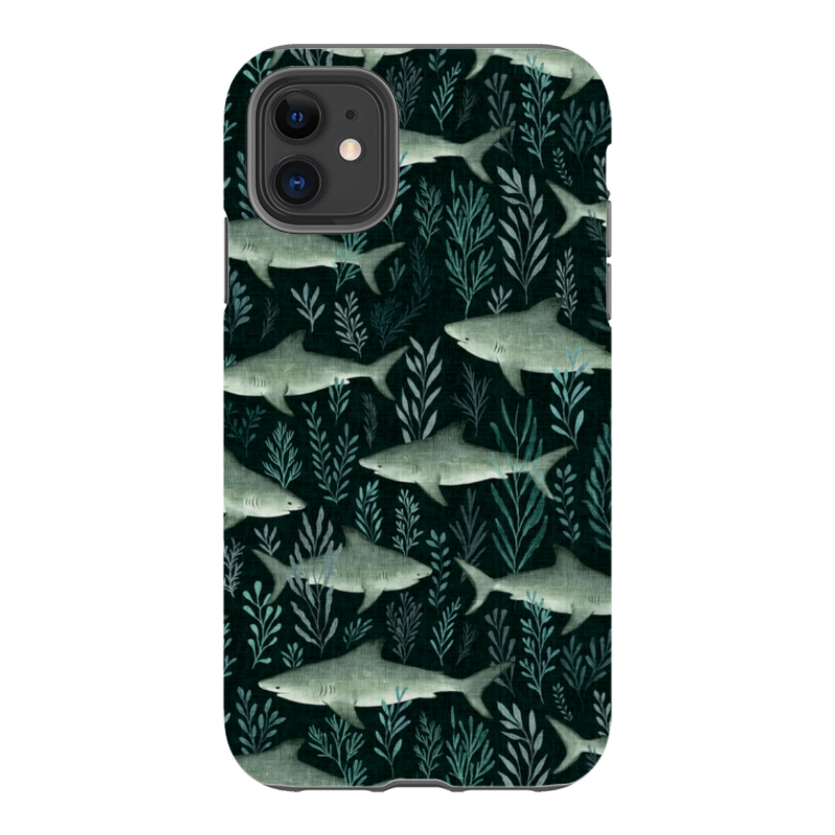 iPhone Tough Case - Sharks black By Katherine Quinn