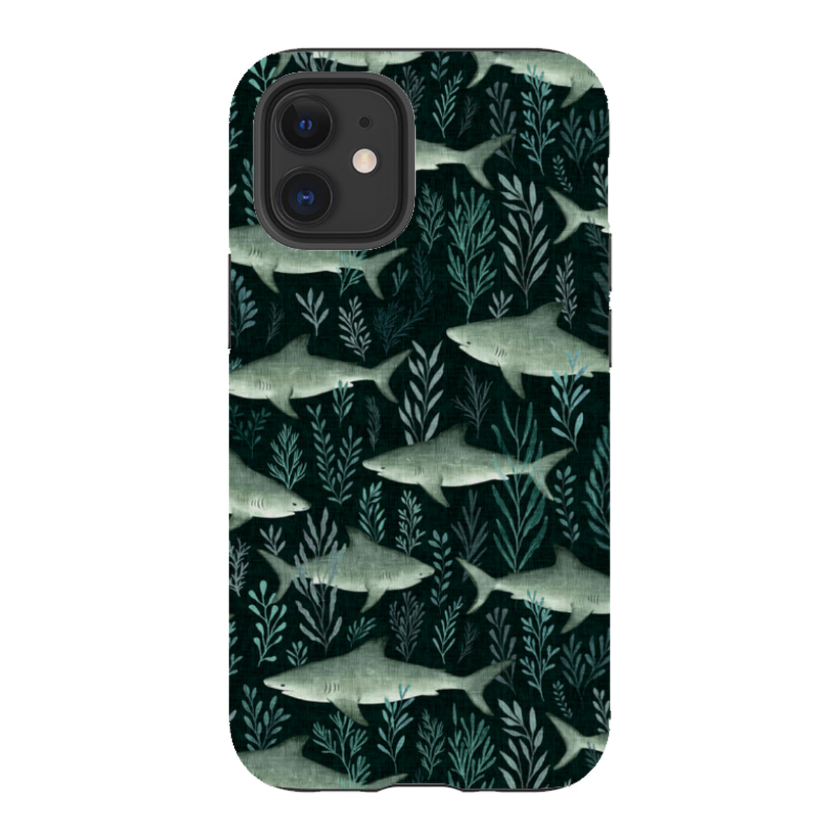 iPhone Tough Case - Sharks black By Katherine Quinn