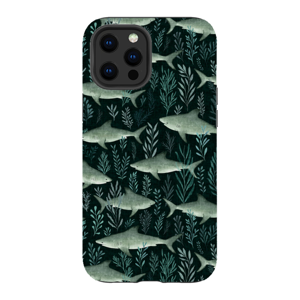 iPhone Tough Case - Sharks black By Katherine Quinn