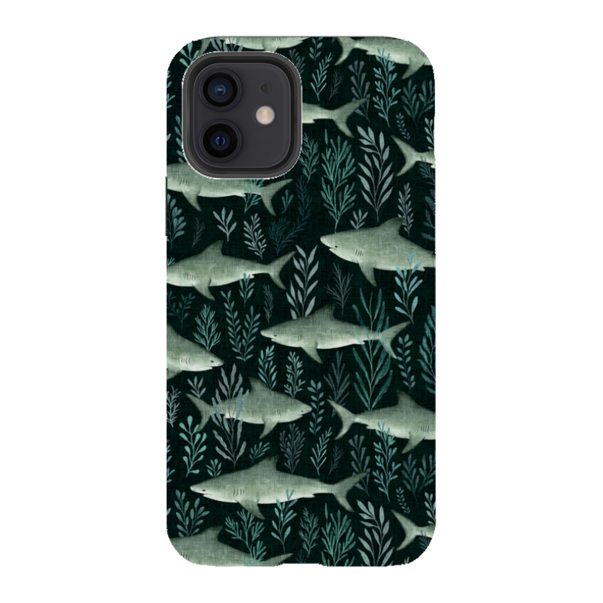 iPhone Tough Case - Sharks black By Katherine Quinn