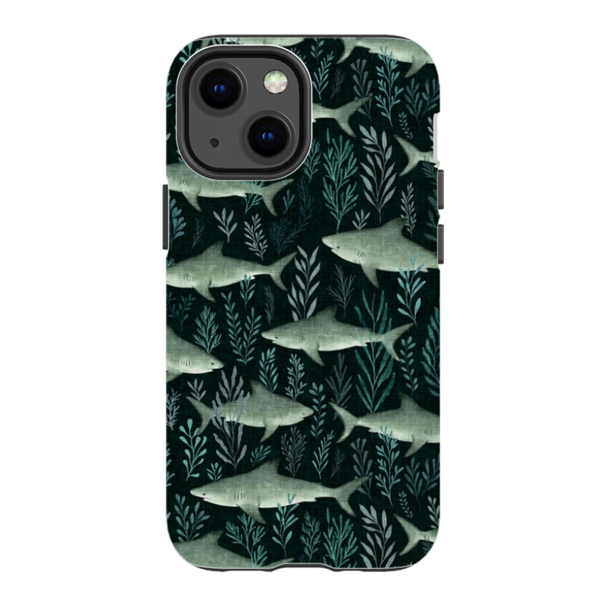 iPhone Tough Case - Sharks black By Katherine Quinn