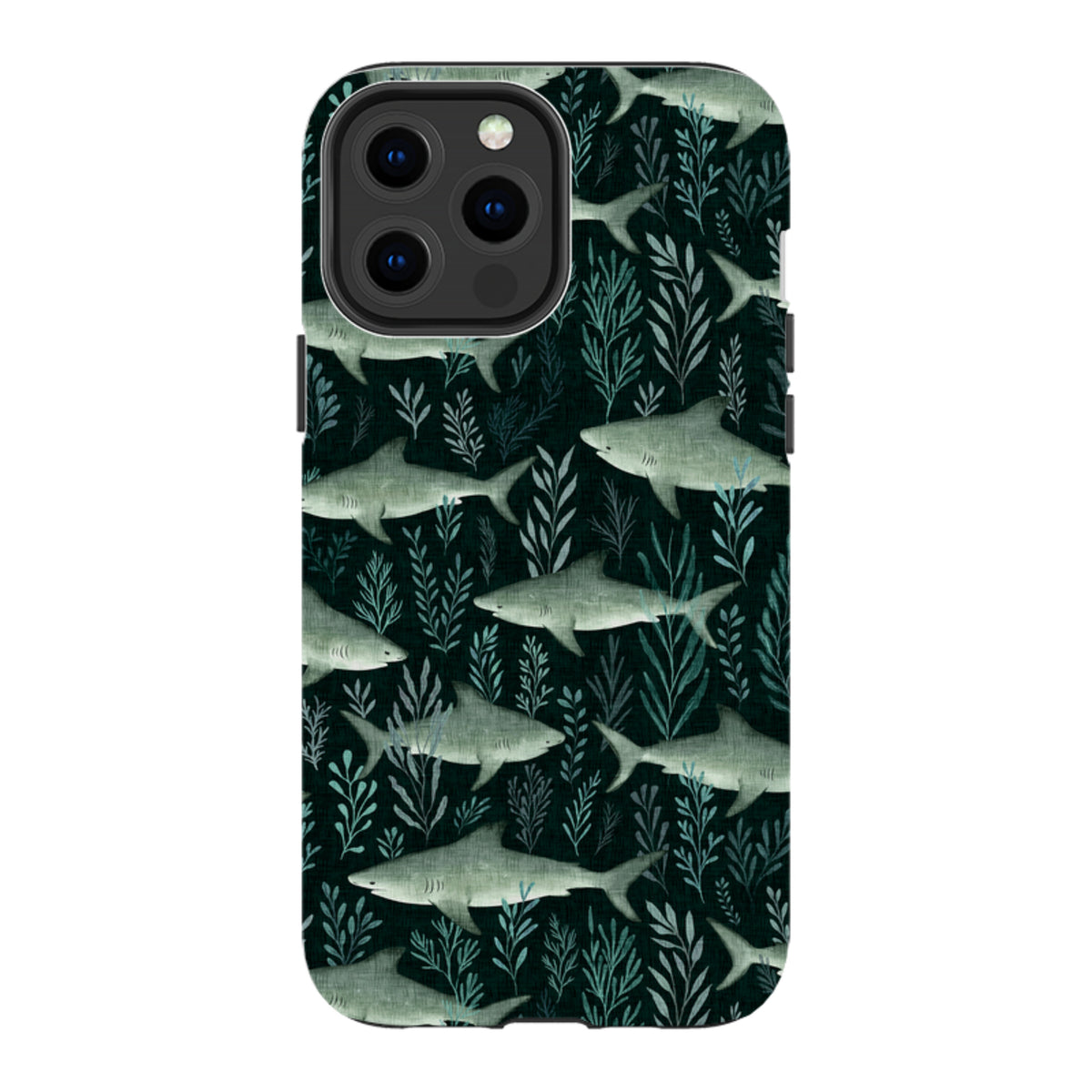 iPhone Tough Case - Sharks black By Katherine Quinn