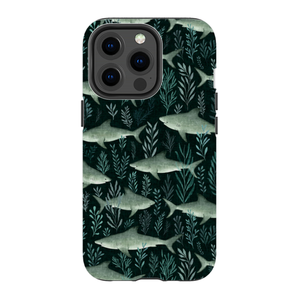 iPhone Tough Case - Sharks black By Katherine Quinn