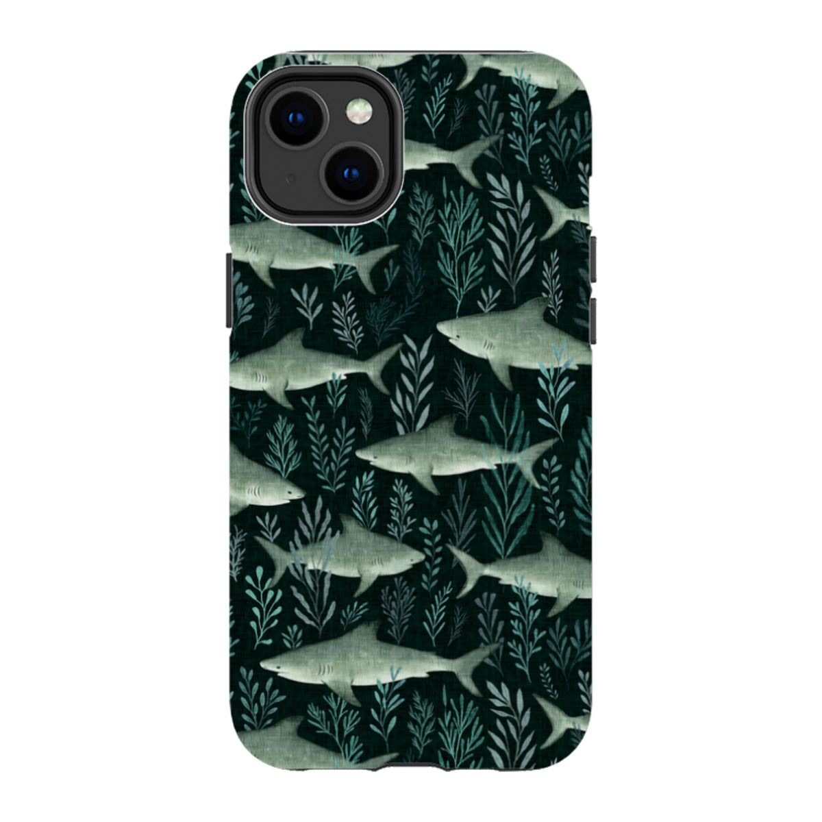 iPhone Tough Case - Sharks black By Katherine Quinn