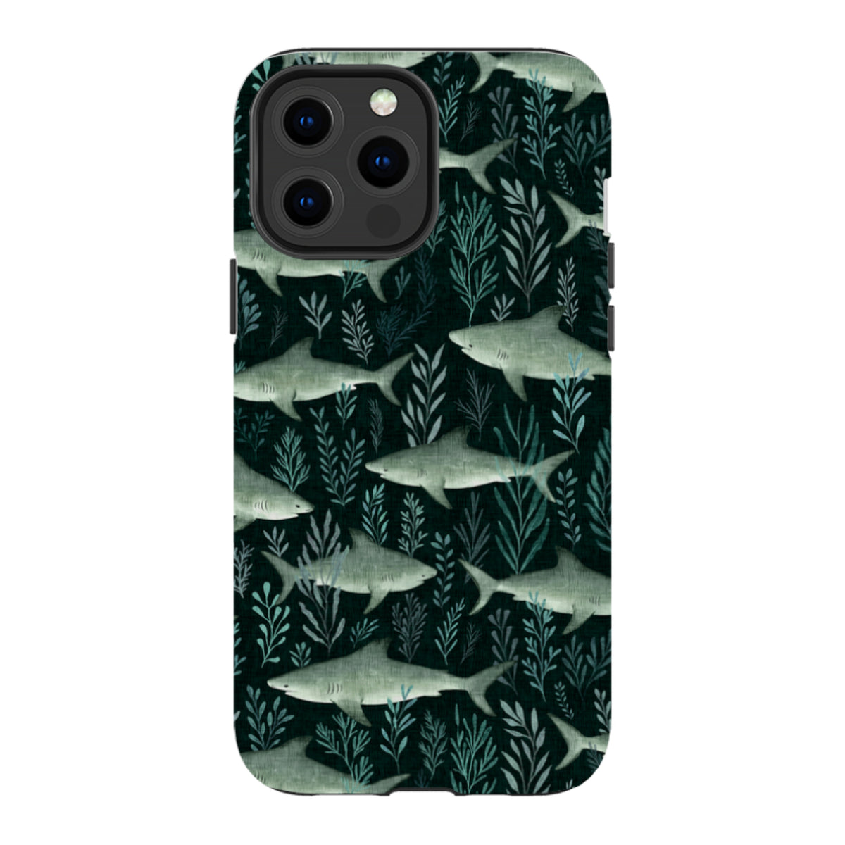 iPhone Tough Case - Sharks black By Katherine Quinn