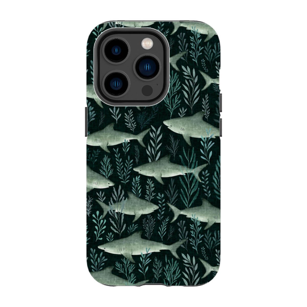 iPhone Tough Case - Sharks black By Katherine Quinn
