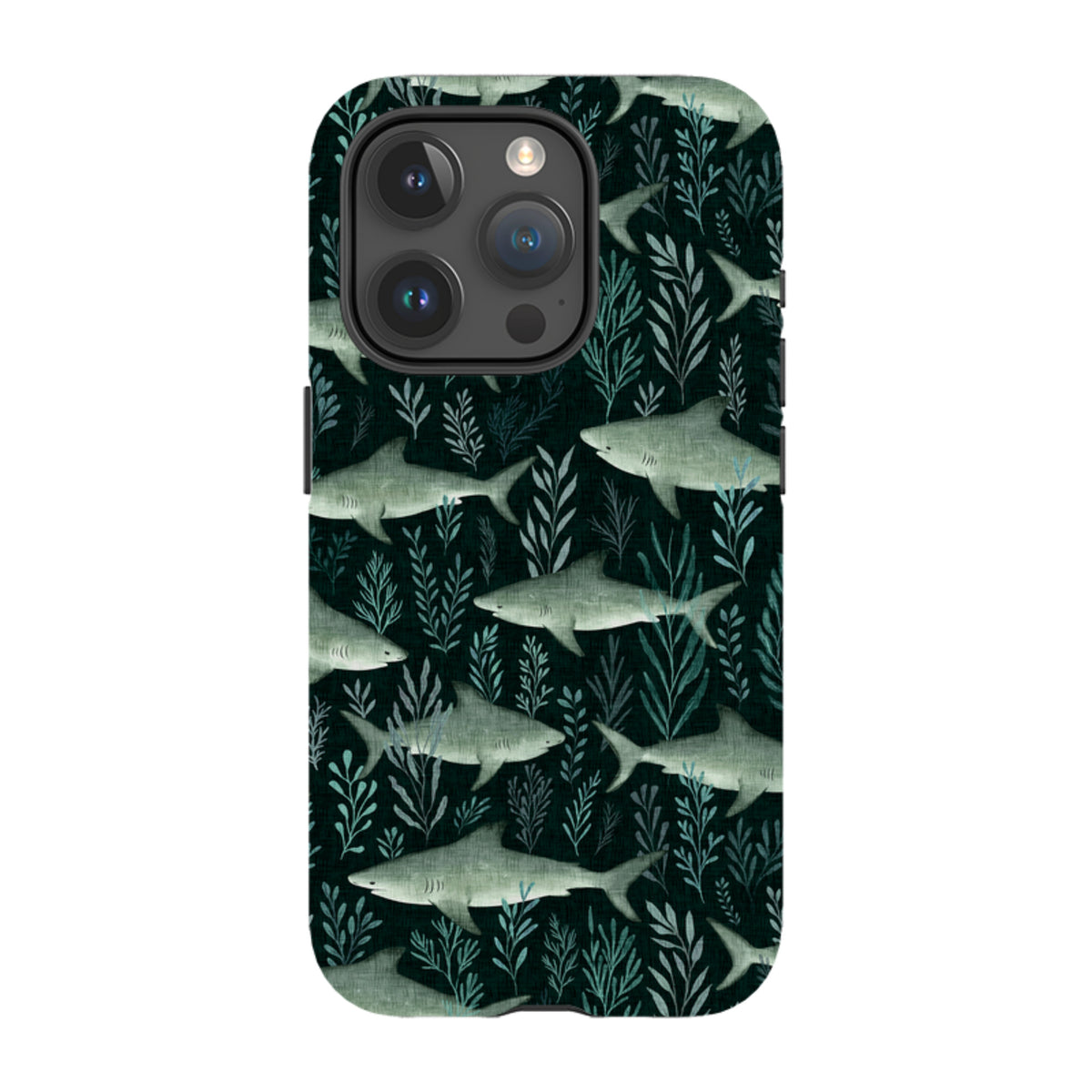 iPhone Tough Case - Sharks black By Katherine Quinn
