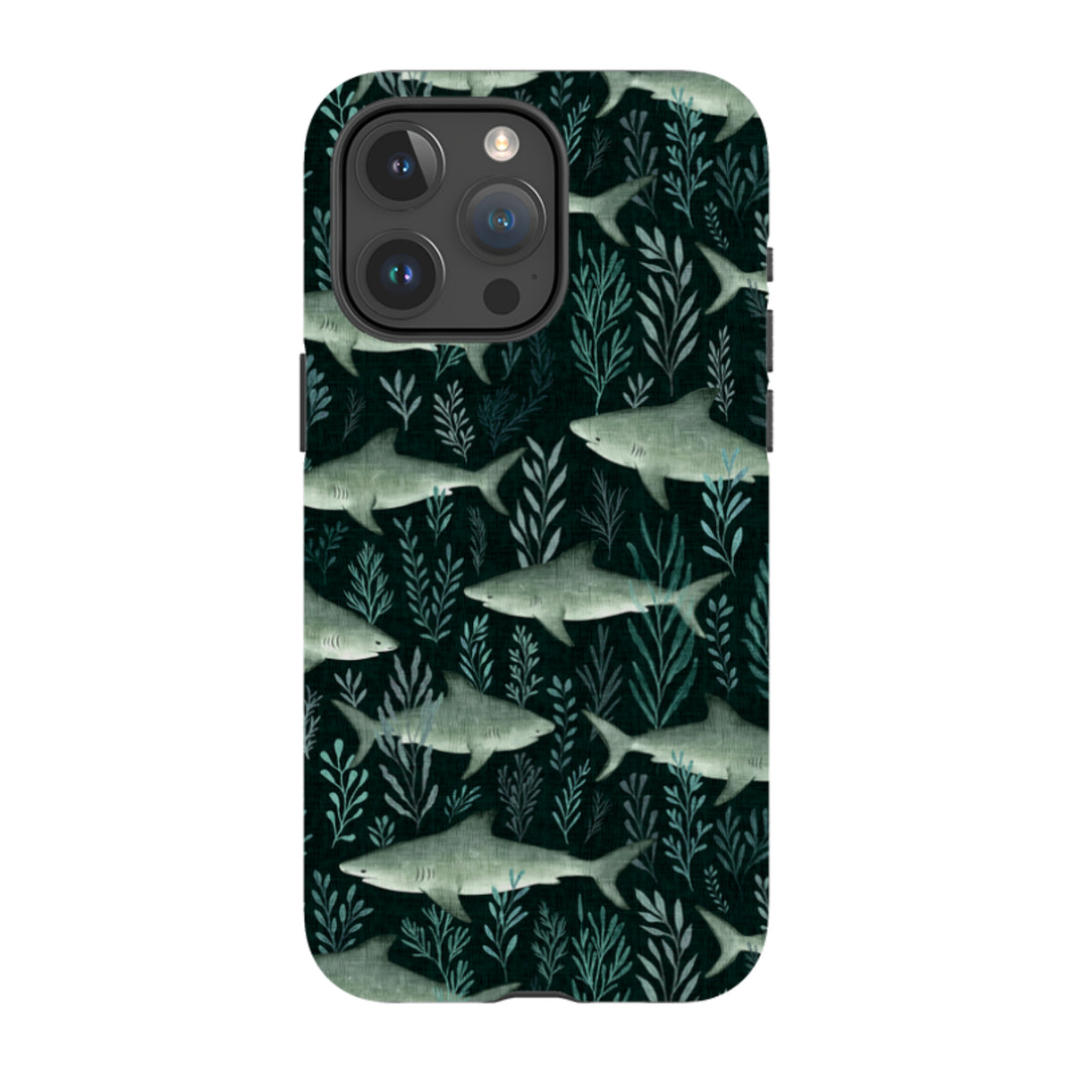 iPhone Tough Case - Sharks black By Katherine Quinn