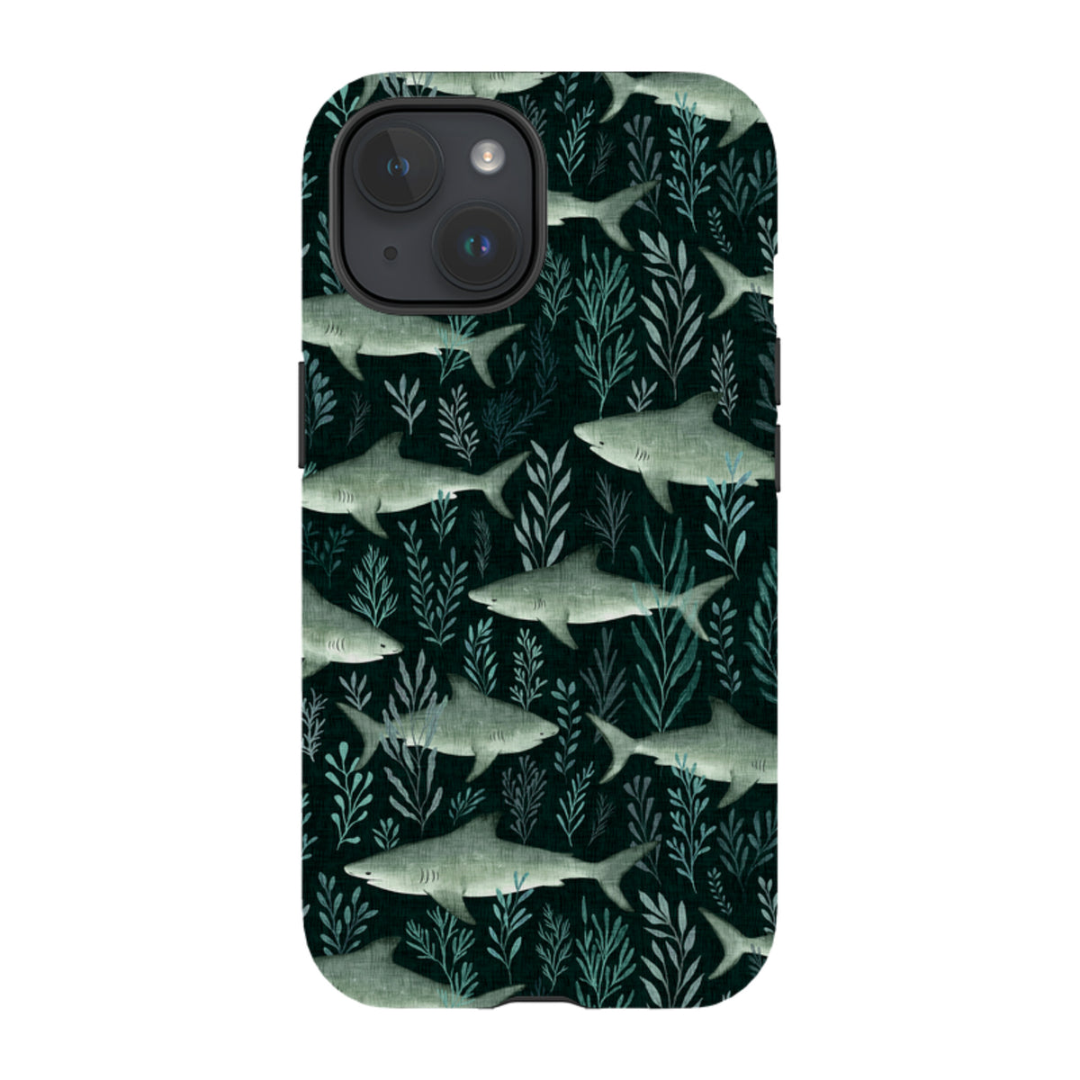 iPhone Tough Case - Sharks black By Katherine Quinn