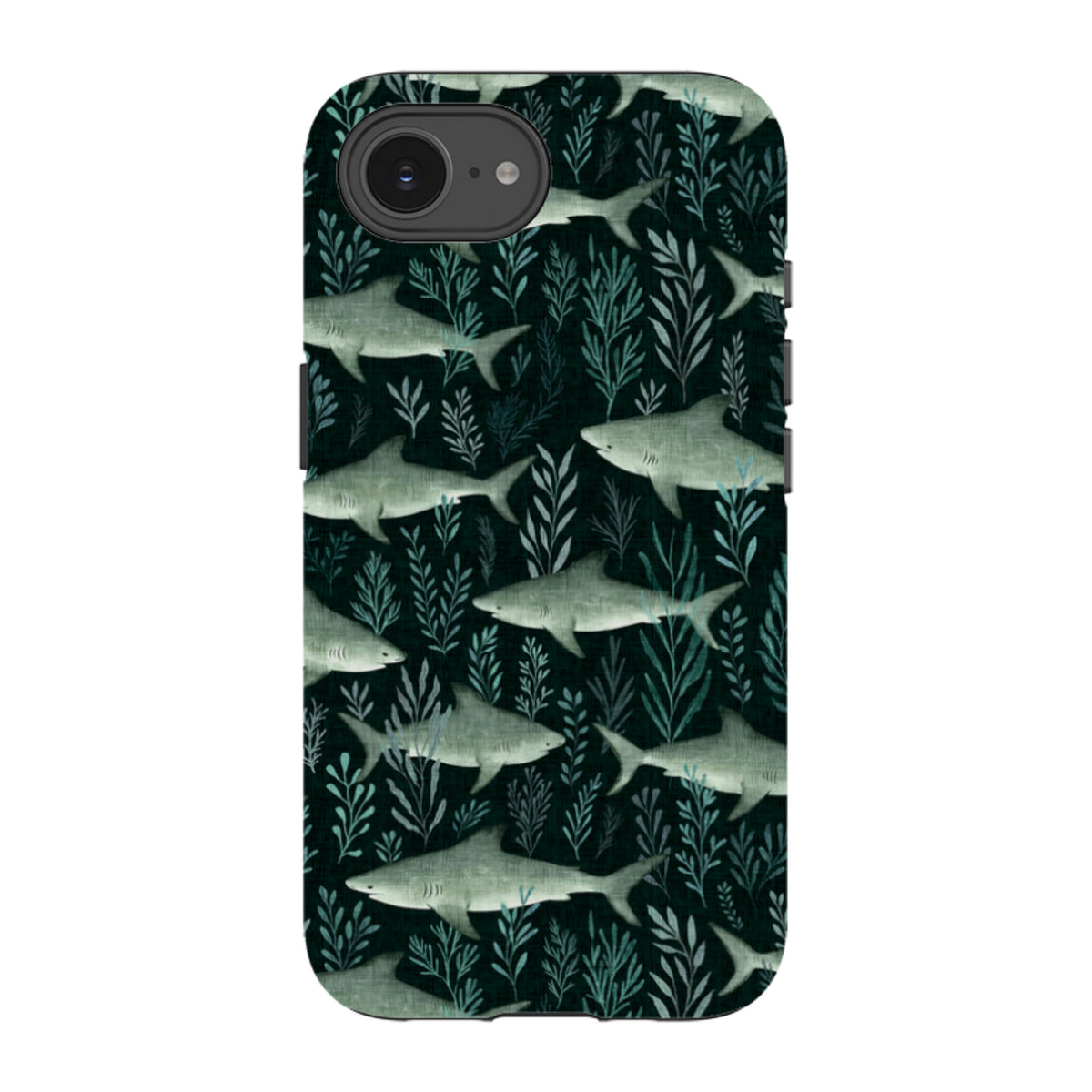 iPhone Tough Case - Sharks black By Katherine Quinn