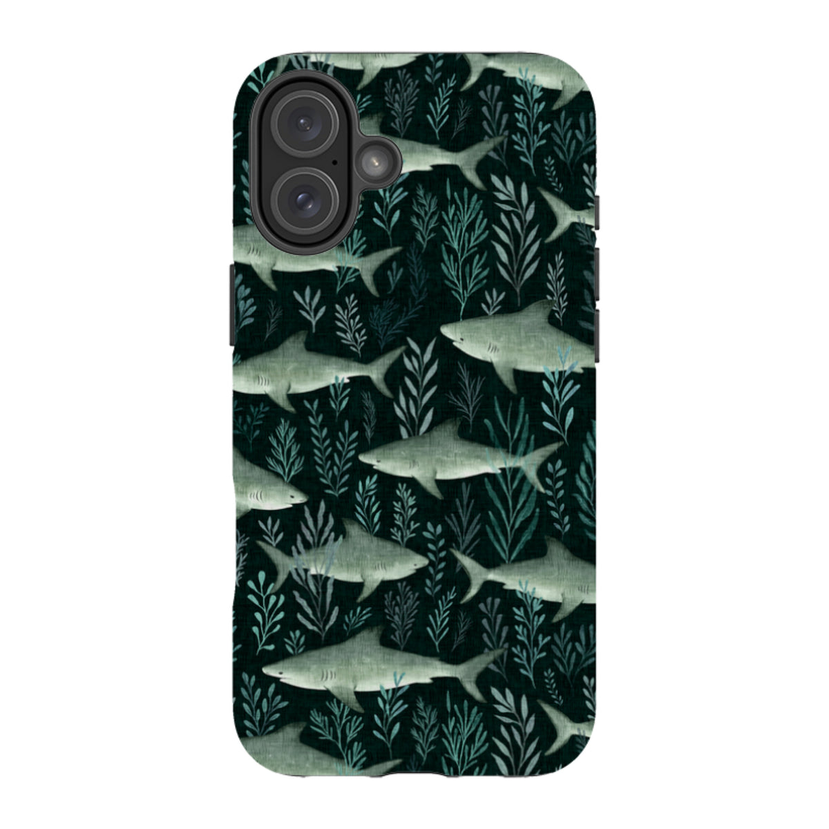 iPhone Tough Case - Sharks black By Katherine Quinn