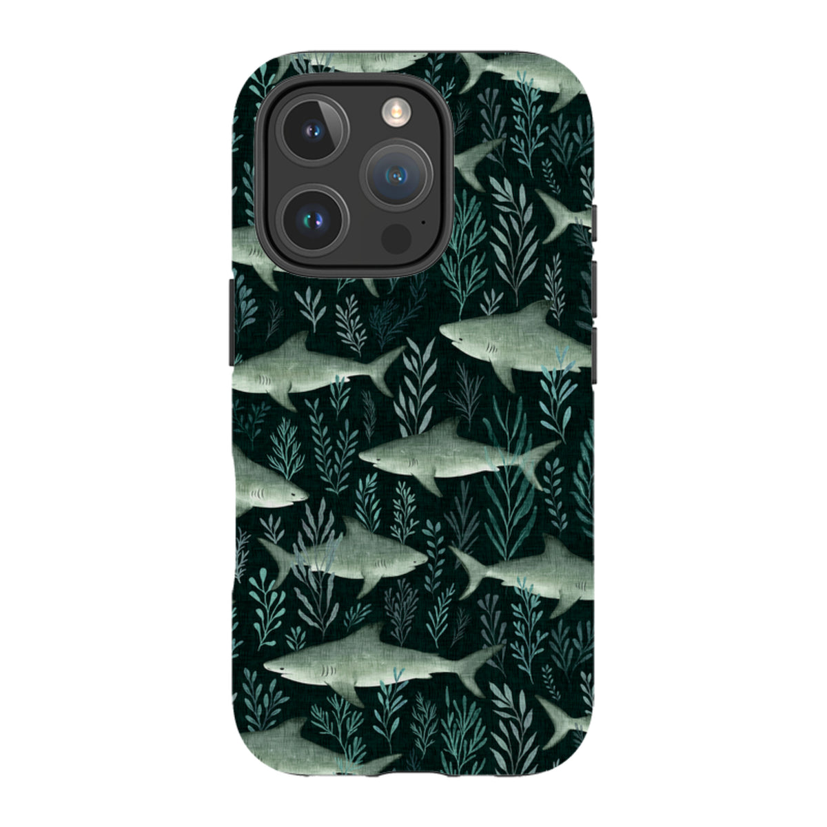 iPhone Tough Case - Sharks black By Katherine Quinn