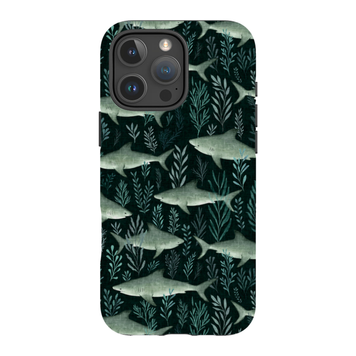 iPhone Tough Case - Sharks black By Katherine Quinn