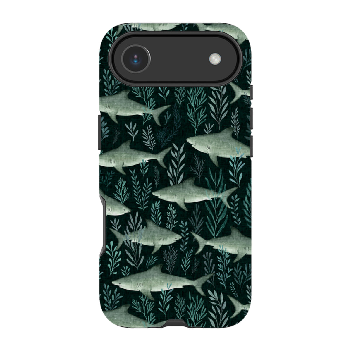 iPhone Tough Case - Sharks black By Katherine Quinn