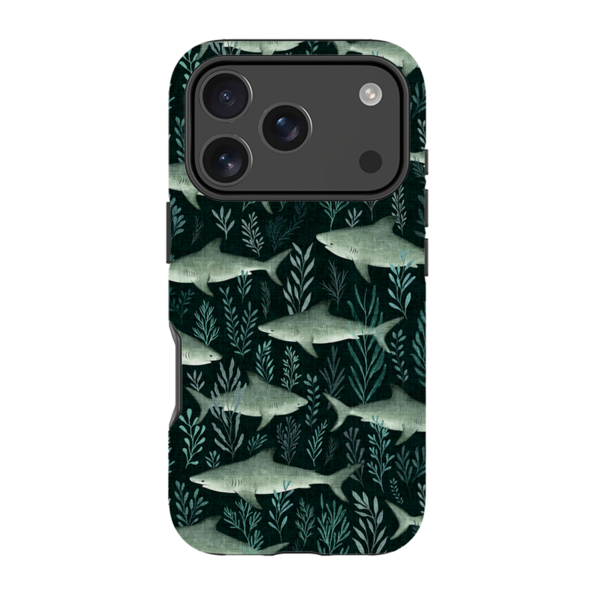 iPhone Tough Case - Sharks black By Katherine Quinn