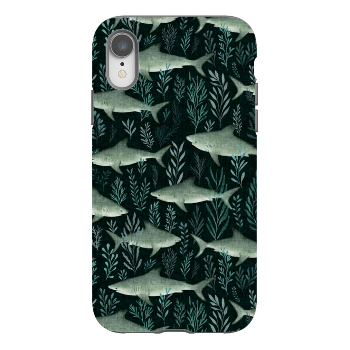 iPhone Tough Case - Sharks black By Katherine Quinn