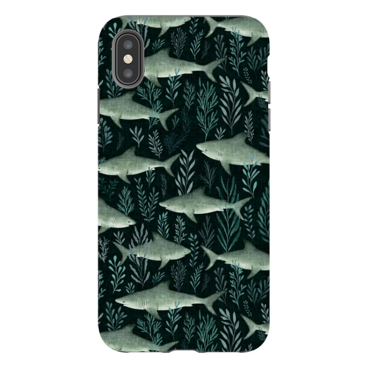 iPhone Tough Case - Sharks black By Katherine Quinn