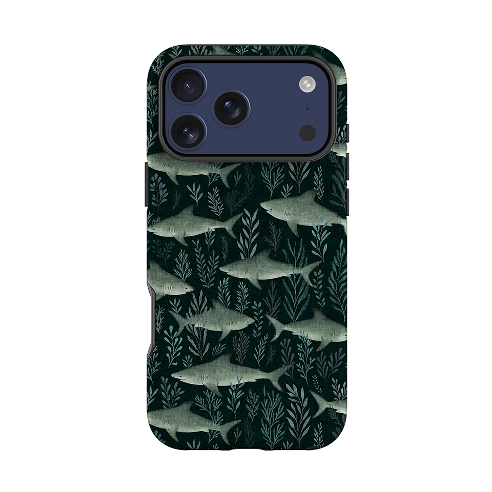 iPhone Tough Case - Sharks black By Katherine Quinn