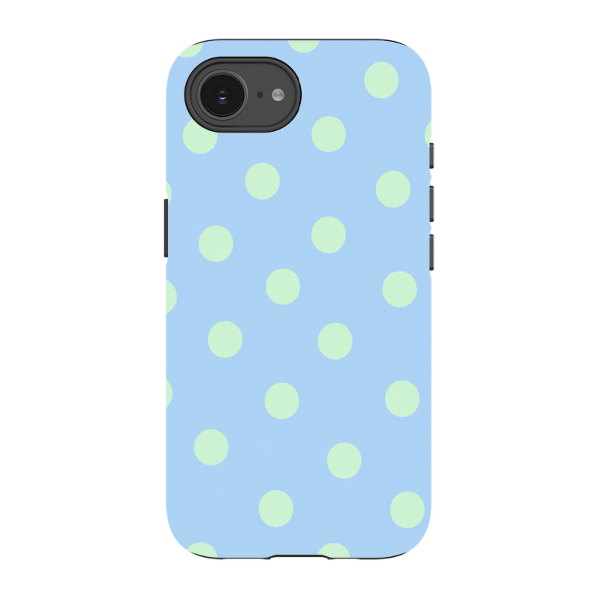 iPhone Tough Case - Sky Blue & Mint Green Polka Dot