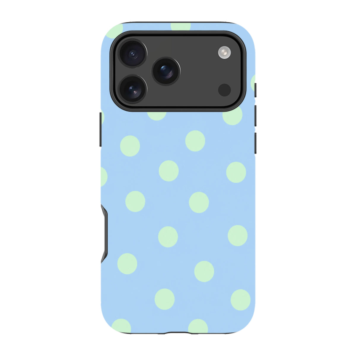 iPhone Tough Case - Sky Blue & Mint Green Polka Dot