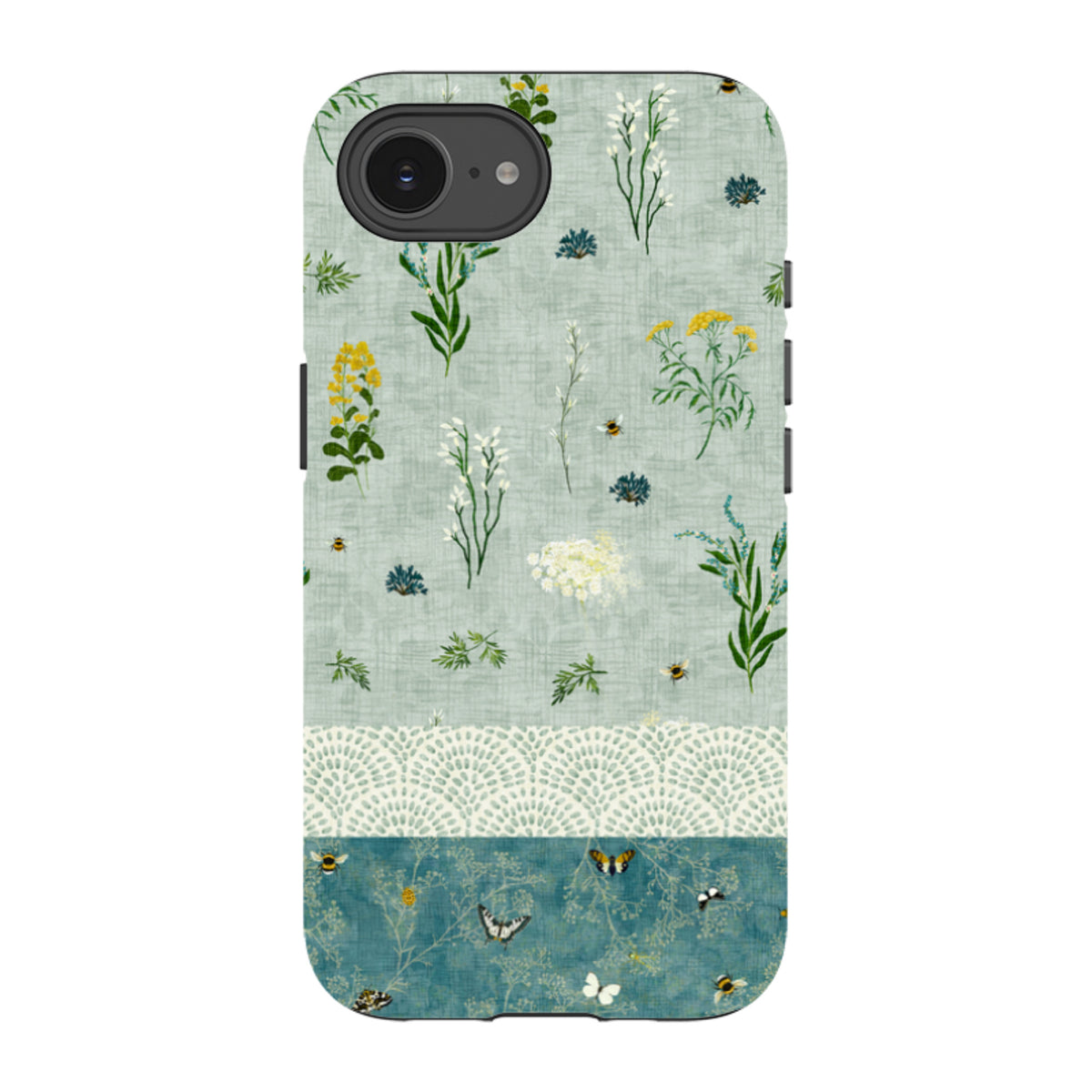 iPhone Tough Case - Song Bird Florals and Bees 2 By Katherine Quinn
