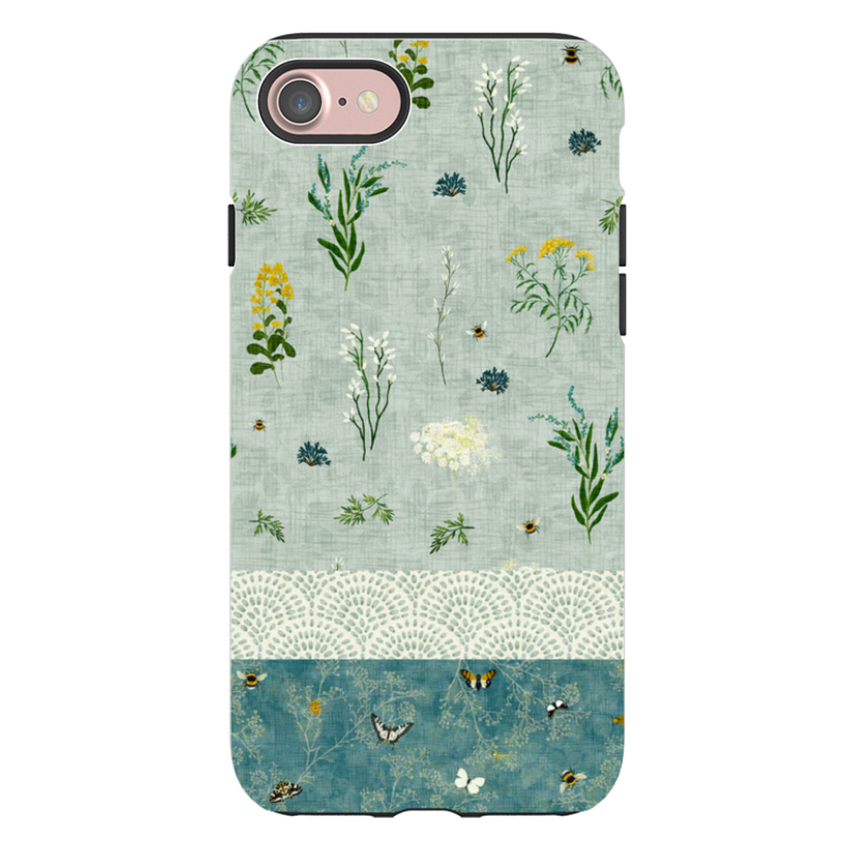 iPhone Tough Case - Song Bird Florals and Bees 2 By Katherine Quinn