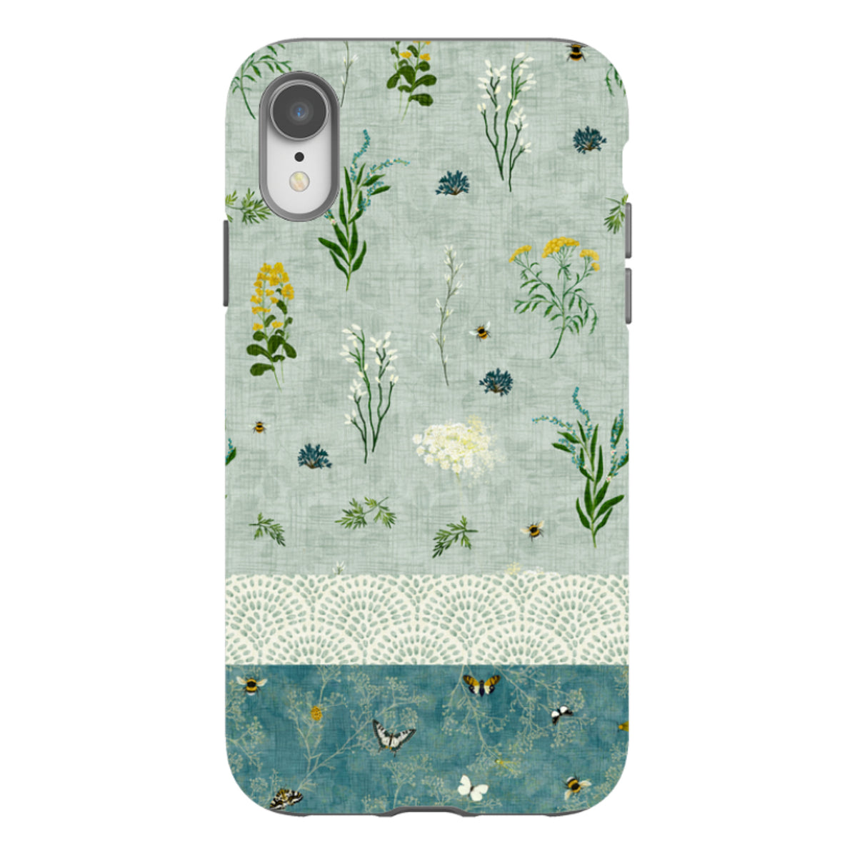 iPhone Tough Case - Song Bird Florals and Bees 2 By Katherine Quinn
