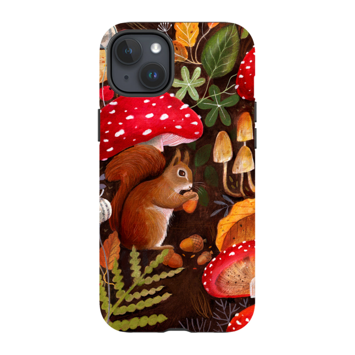 iPhone Tough Case - Squirrel Mushrooms By Bex Parkin
