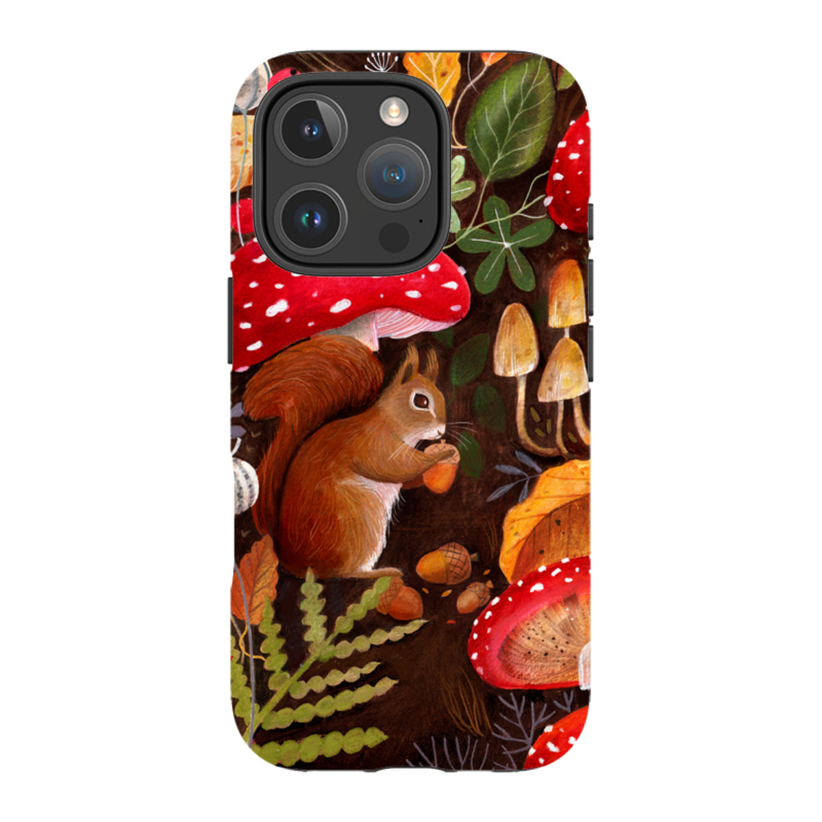 iPhone Tough Case - Squirrel Mushrooms By Bex Parkin