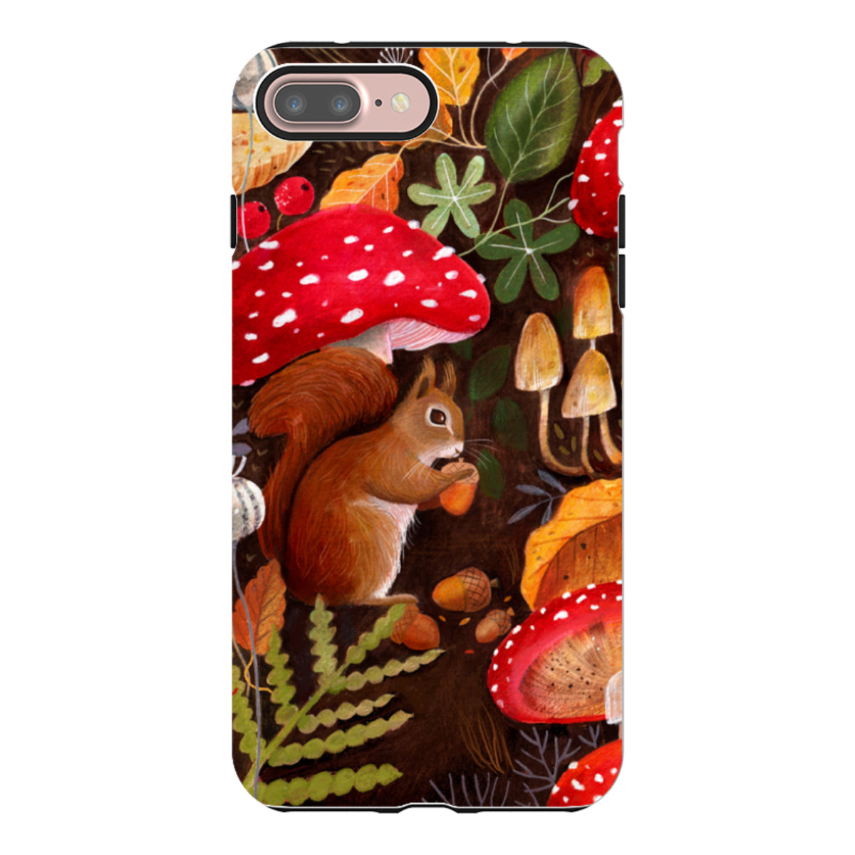 iPhone Tough Case - Squirrel Mushrooms By Bex Parkin