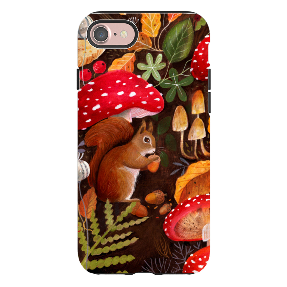 iPhone Tough Case - Squirrel Mushrooms By Bex Parkin