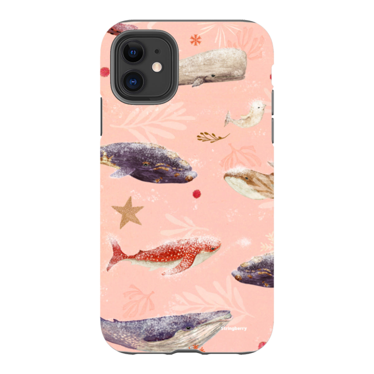 iPhone Tough Case - Sugar Plum Whales By Katherine Quinn