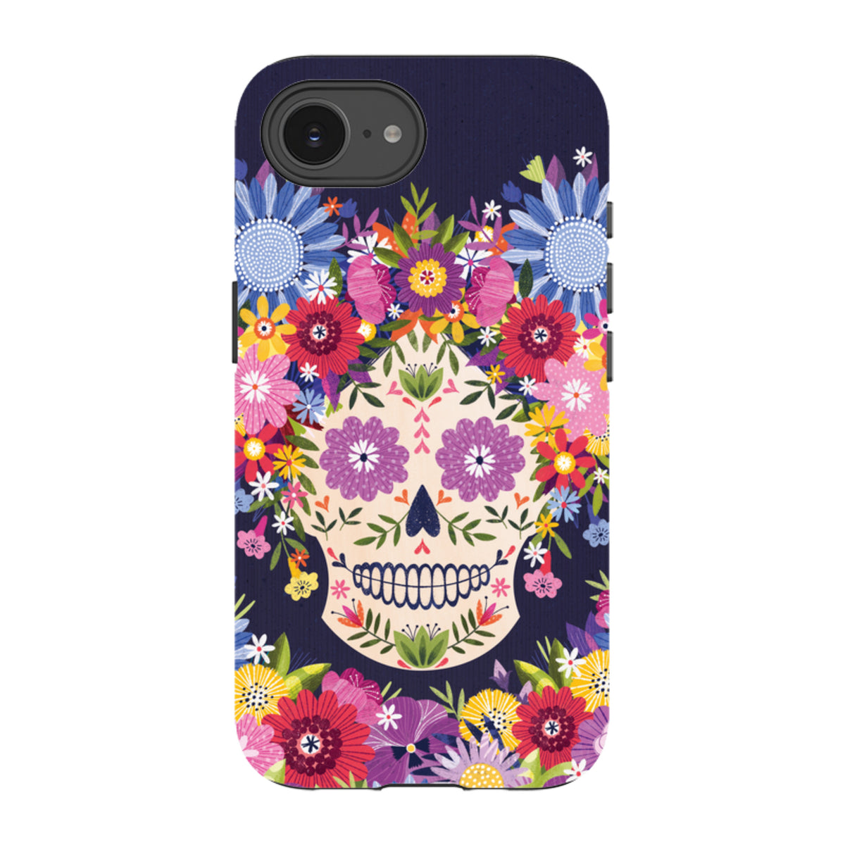 iPhone Tough Case - Sugar Skull Blue By Ali Brookes
