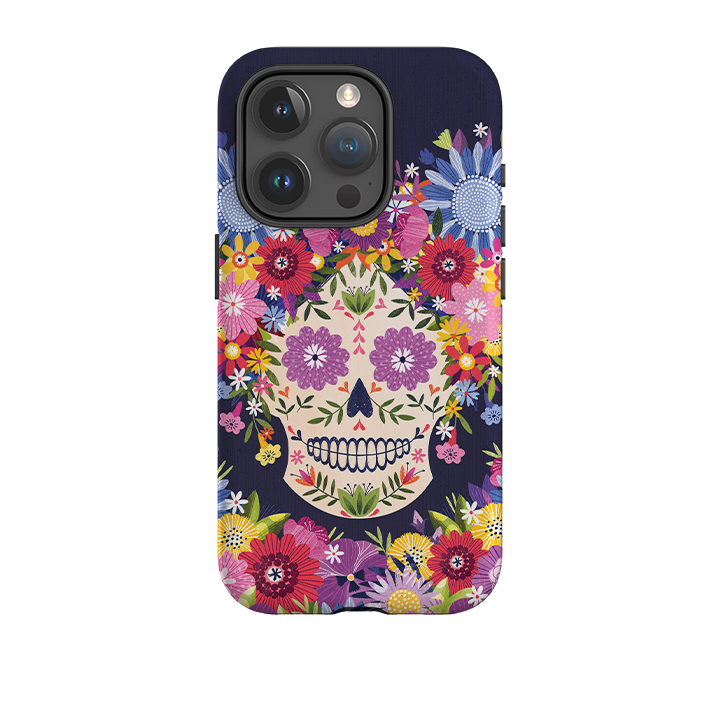 iPhone Tough Case - Sugar Skull Blue By Ali Brookes