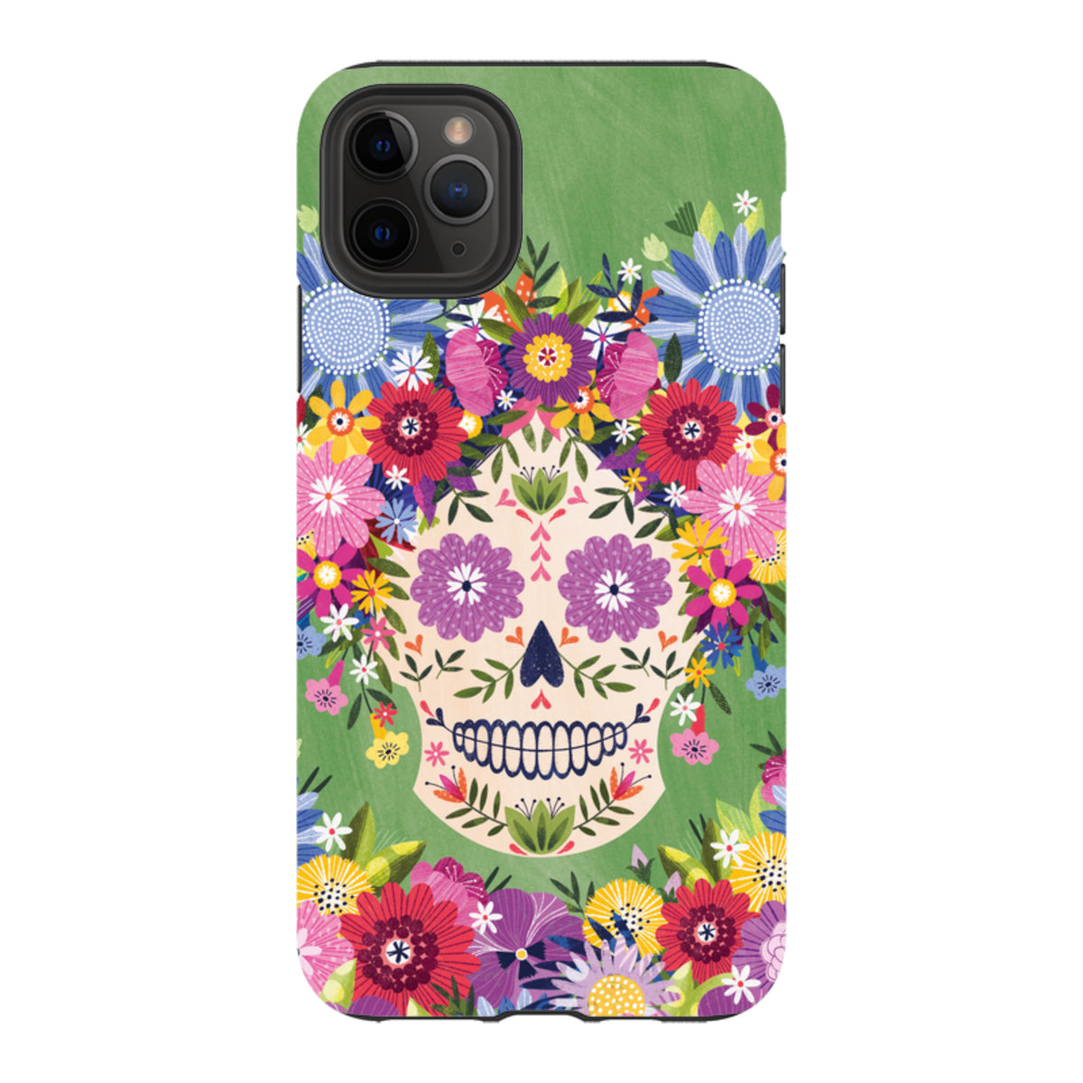 iPhone Tough Case - Sugar Skull Green By Ali Brookes