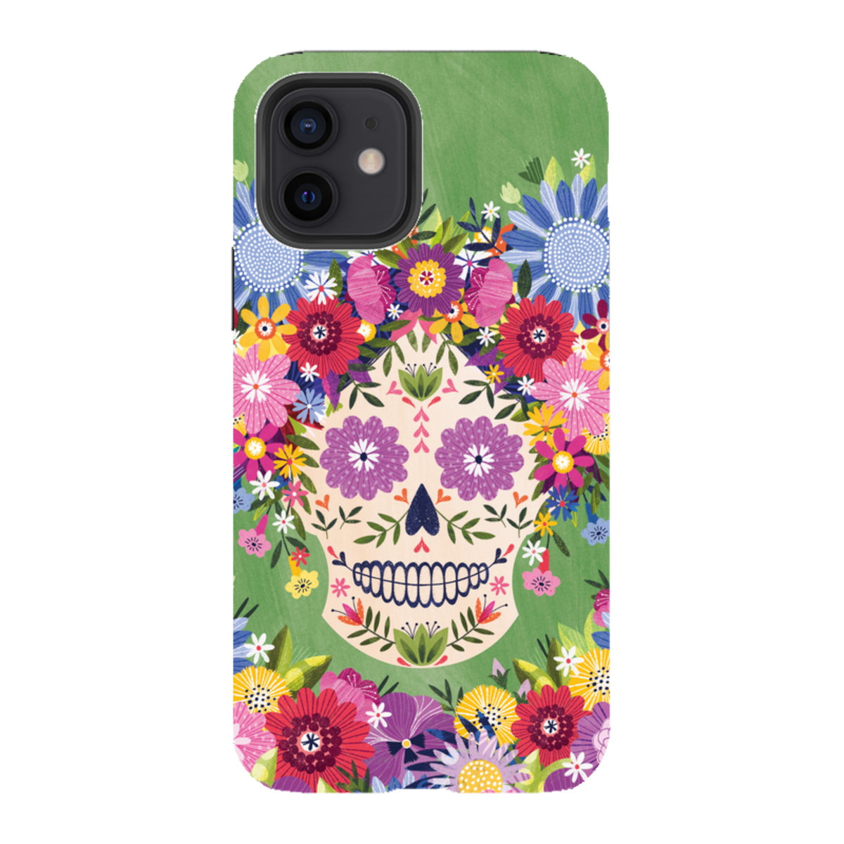 iPhone Tough Case - Sugar Skull Green By Ali Brookes