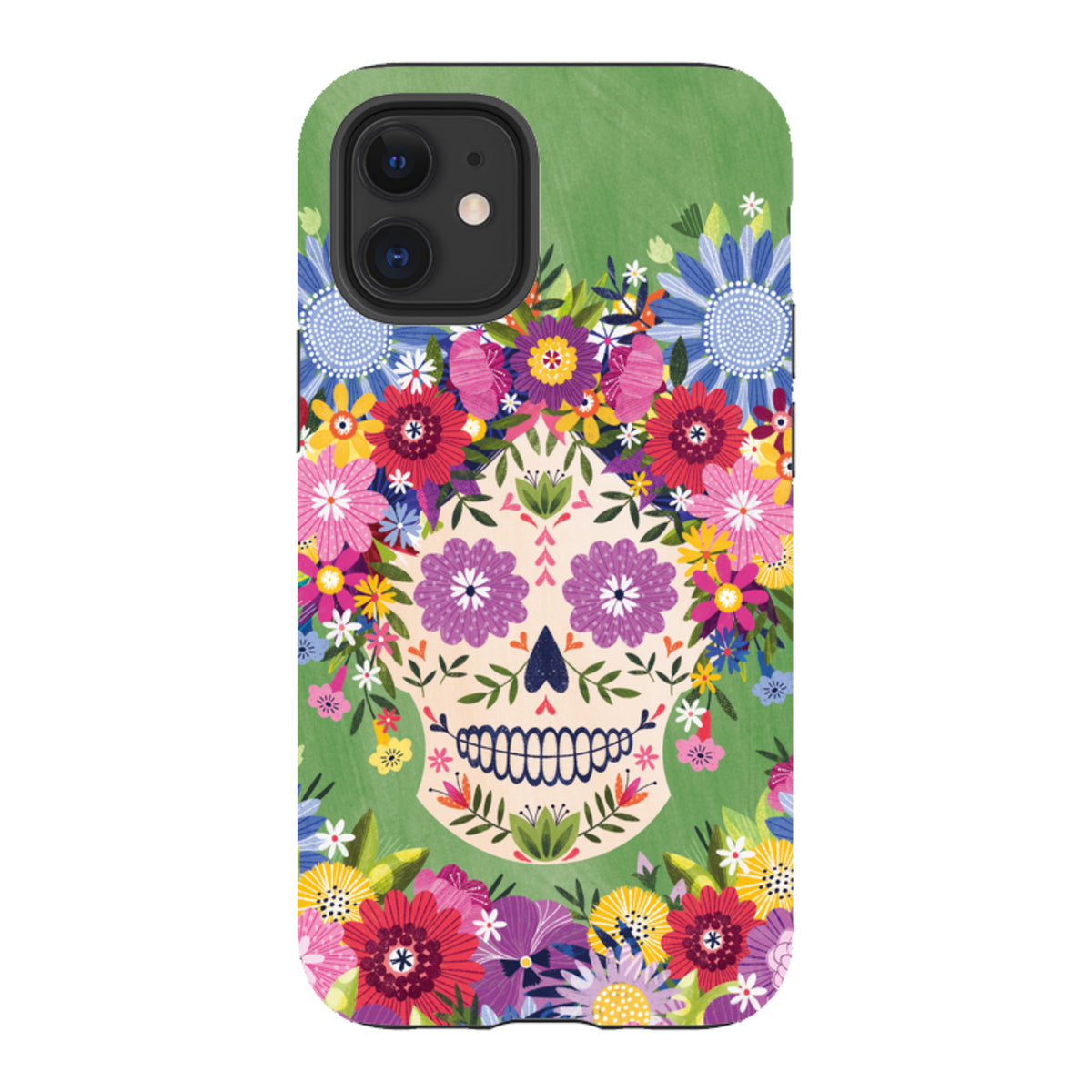 iPhone Tough Case - Sugar Skull Green By Ali Brookes