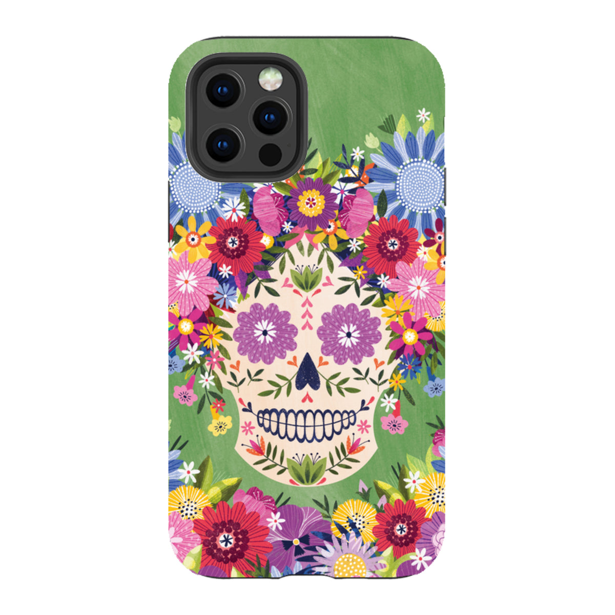 iPhone Tough Case - Sugar Skull Green By Ali Brookes