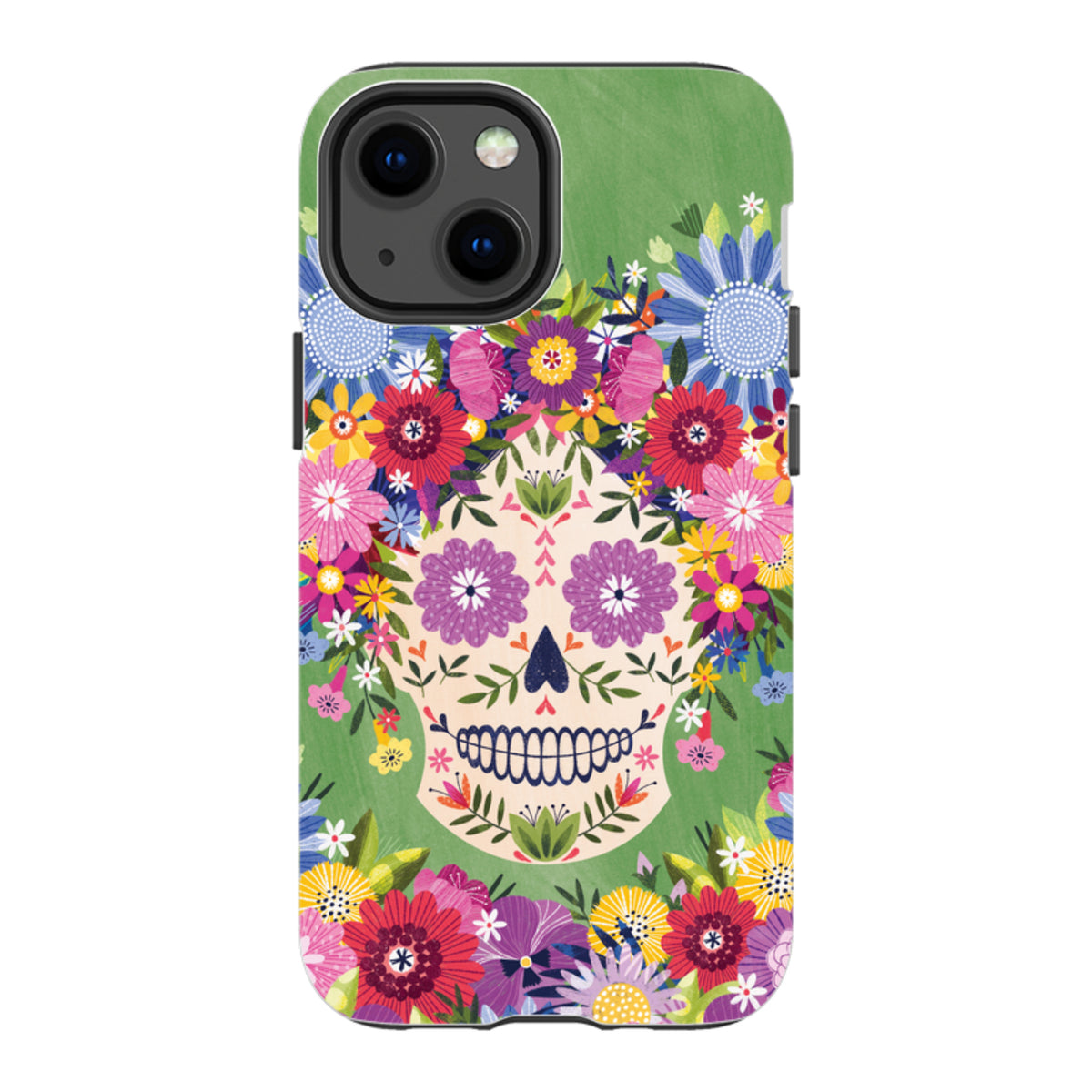 iPhone Tough Case - Sugar Skull Green By Ali Brookes