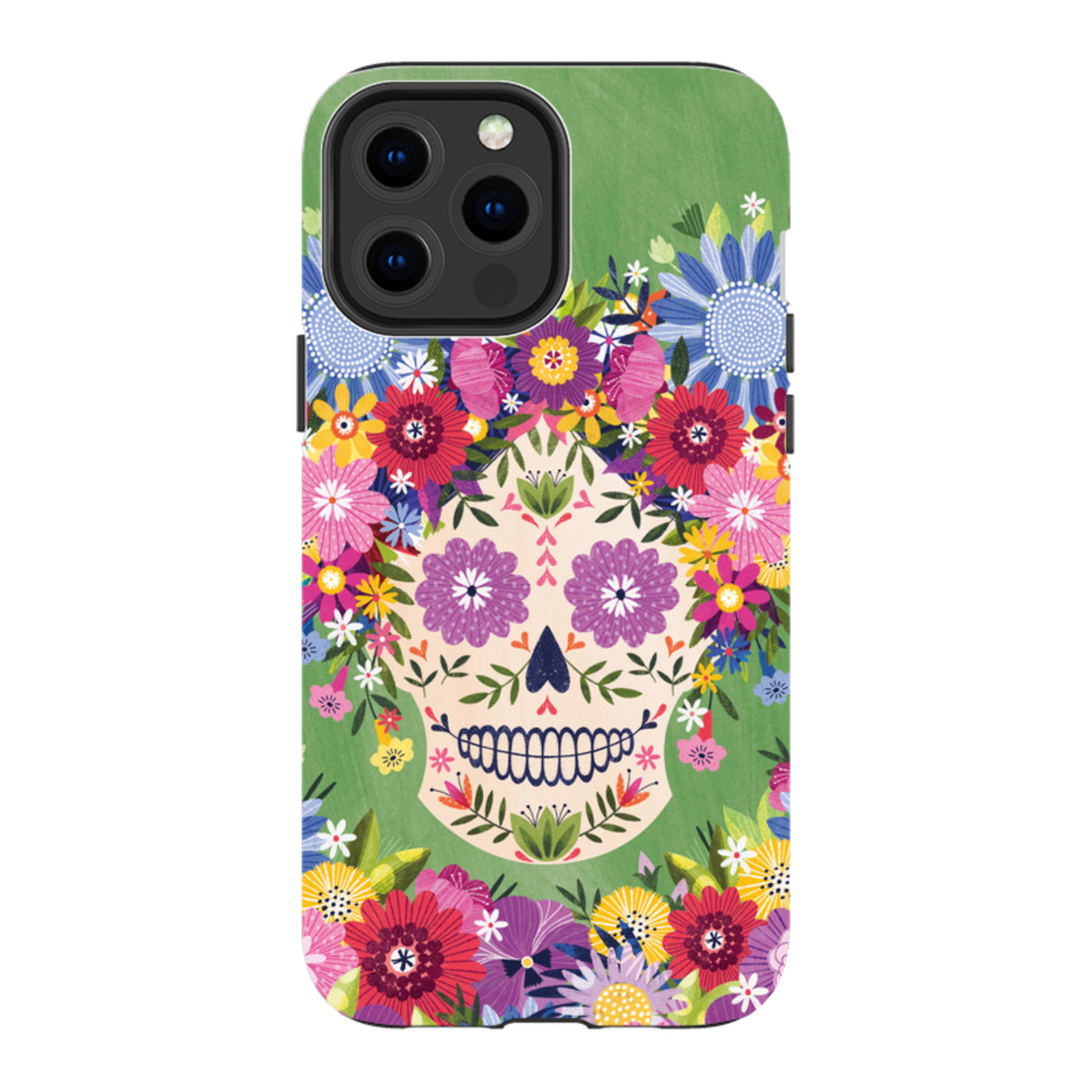 iPhone Tough Case - Sugar Skull Green By Ali Brookes