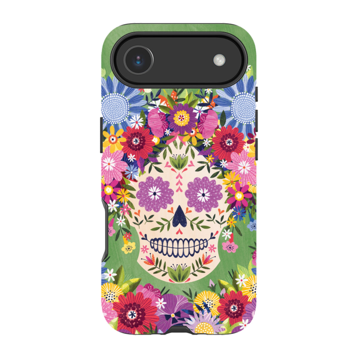 iPhone Tough Case - Sugar Skull Green By Ali Brookes